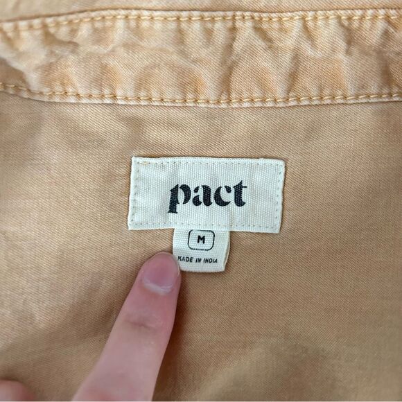 Pact Organic Cotton Sleeveless Button Front Romper Orange Size Medium Safari - Picture 5 of 12